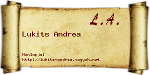 Lukits Andrea névjegykártya